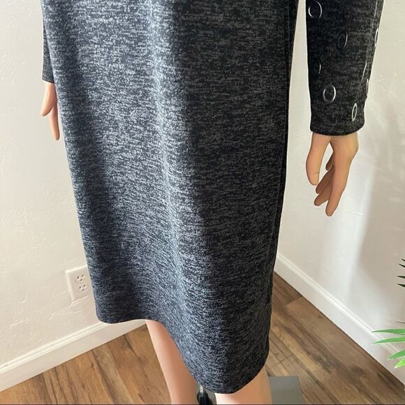 Tacera Gray Grommet Neckline Shift Dress Sz XL - Picture 8 of 13